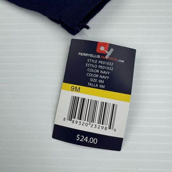 Perry Ellis America Baby Boy Sleeper 9M Navy Plaid Teddy Bear Footed Pajamas NWT - Picture 3 of 11